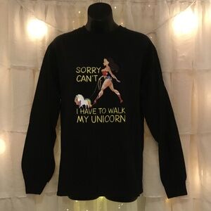 GILDAN Sorry I can’t I have to walk my Unicorn T- Shirt Size Medium NWOT